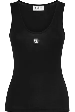 Philipp Plein Logo-appliquéd cotton tank top