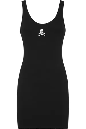 Philipp Plein Skull-embroidered tank minidress