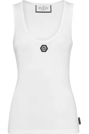 Philipp Plein Logo-appliquéd cotton tank top