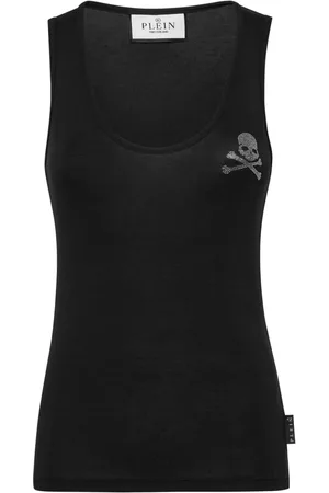 Philipp Plein Crystal-embellished cotton tank top