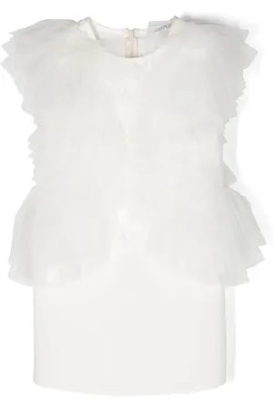 Patrizia Pepe Girl Ruffled sleeveless dress