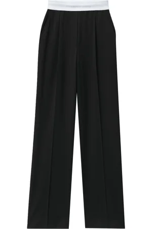 Alexander Wang Pleat-detail logo-waistband trousers