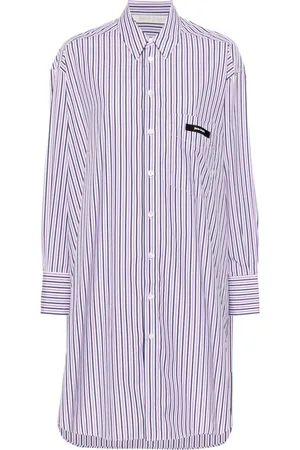 Palm Angels Striped midi shirt dress