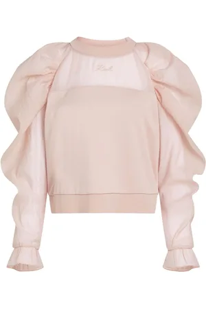 Karl Lagerfeld Organza-sleeve sweatshirt