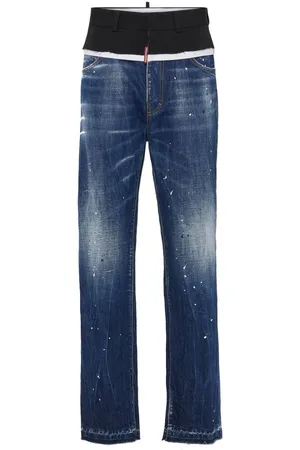 Dsquared2 Paint splatter-detail washed denim jeans