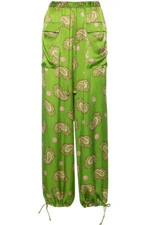 ALÉMAIS Dice silk wide-leg trousers