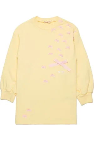 Nº21 Bow-appliqué sweatshirt dress