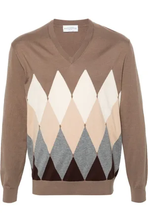 BALLANTYNE Argyle intarsia-knit jumper