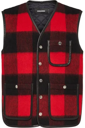 Dsquared2 Check-print wool-blend vest