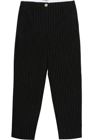 Ganni Pinstriped high-waist tapered trousers