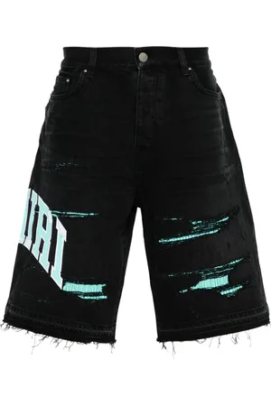 AMIRI Logo-embroidered denim shorts