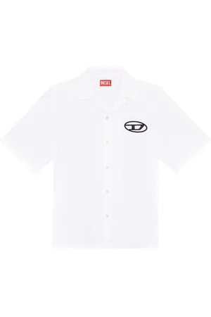 Diesel Logo embroidered bowling shirt