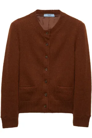 Prada Triangle-logo wool cardigan