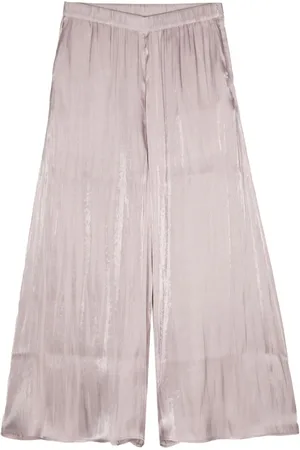 B+AB Laminated wide-leg cropped trousers