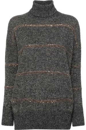 Brunello Cucinelli Sequin-embellished knitted jumper