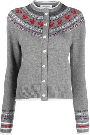 Thom Browne Rose Icelandic fair-isle intarsia cardigan