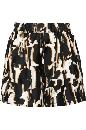 ASCENO Zurich abstract-print silk shorts