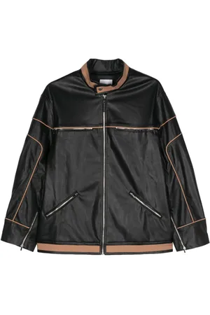 Paris Georgia Contrasting-trim biker jacket