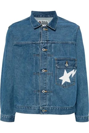 A Bathing Ape STA logo-print denim jacket