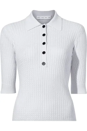 Proenza Schouler Sera braided-knit polo shirt