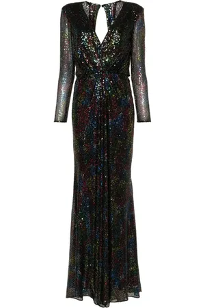 GEMY MAALOUF Sequinned long-sleeve gown