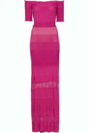 GEMY MAALOUF Off-shoulder knitted long dress