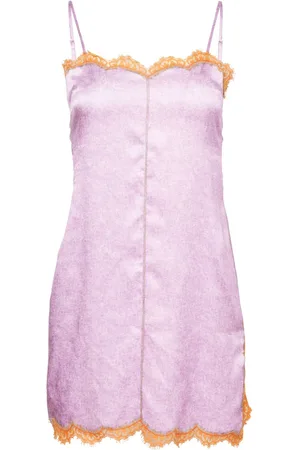FLEUR DU MAL Acid-wash mini slip dress