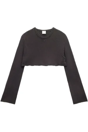 Courrèges Logo-embroidered cropped jumper