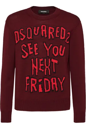 Dsquared2 Logo intarsia-knit wool jumper