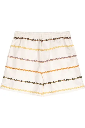 BODE Elasticated-waistband silk shorts