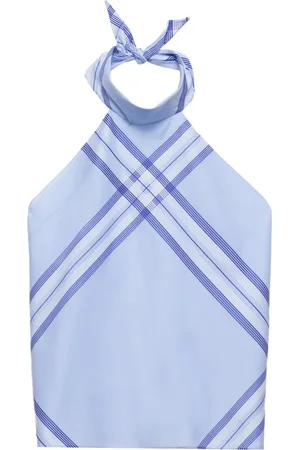 Prada Checked cotton cropped top