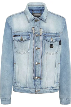 Philipp Plein Crystal-logo denim jacket