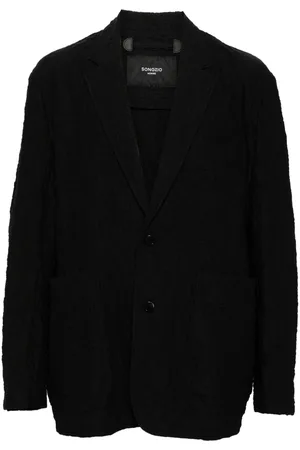 SONGZIO Crease-effect V-neck jacket