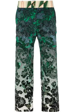 PIERRE-LOUIS MASCIA Floral-print straight trousers