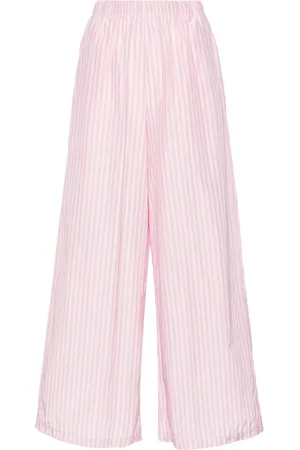 FORTE FORTE Striped poplin wide trousers