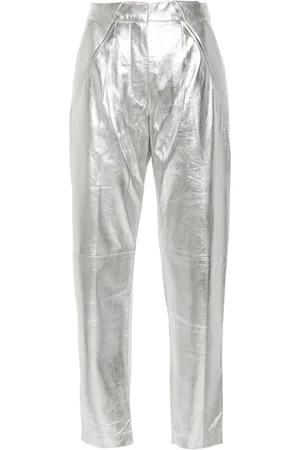 IRO Metallic nappa tapered trousers