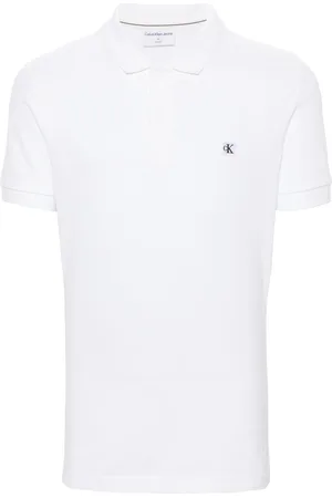 Calvin Klein Logo-patch piqué polo shirt