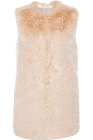 HERNO Collarless faux-fur gilet