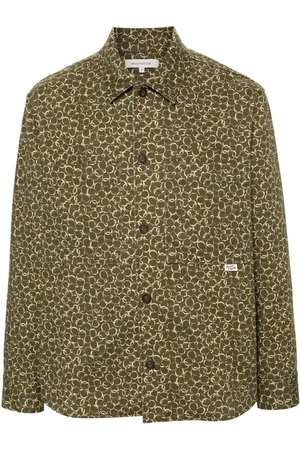 Maison Kitsuné Floral-print cotton shirt jacket