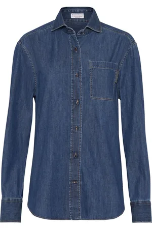 Brunello Cucinelli Monili-detail buttoned denim shirt
