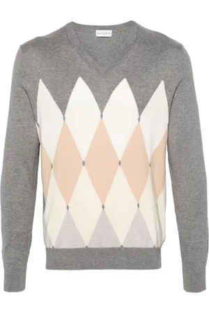 BALLANTYNE Argyle intarsia-knit jumper