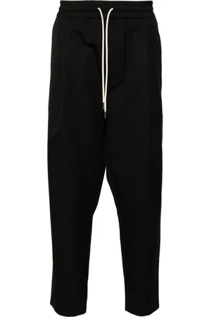 Drôle de Monsieur Drawstring twill cropped trousers