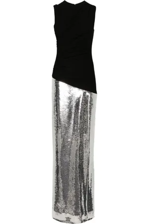 Monot Sequinned asymmetric gown