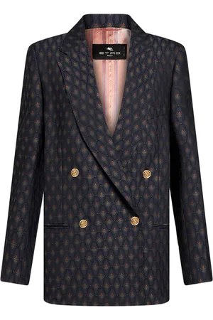 Etro Double-breasted wool jacquard jacket