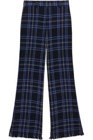 Msgm Checked-panel cotton trousers