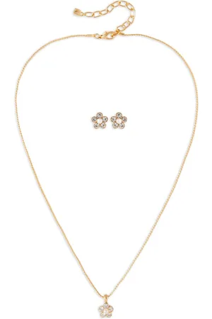 Nina Ricci 1980s pre-owned crystal-embellished necklace and earrings set