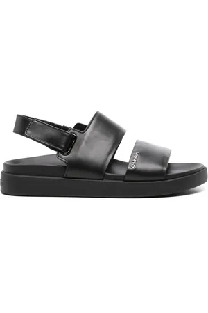 Calvin Klein Logo-lettering leather sandals