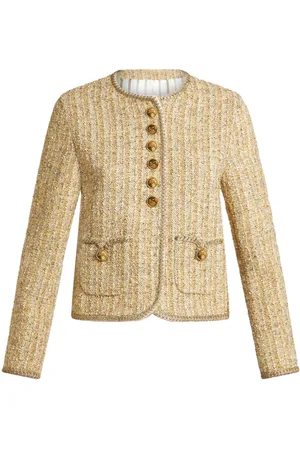 Etro Logo-embossed buttons bouclé jacket