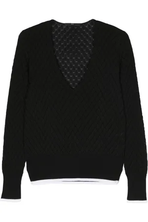SAPIO V-neck open knit jumper