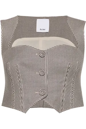 Acler Barcroft check pattern top